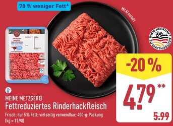 400g Meine Metzgerei Fettreduziertes Rinderhackfleisch