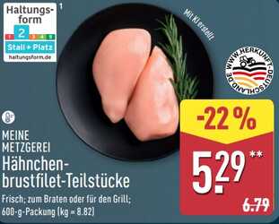 600g Meine Metzgerei Hähnchenbrustfilet-Teilstücke