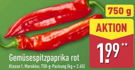 750g Gemüsespitzpaprika rot
