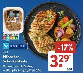 500g Hähnchen-Schenkelsteaks