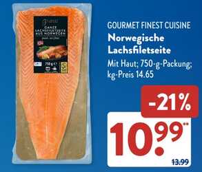 750g Gourmet Finest Cuisine Norwegische Lachsfiletseite