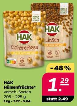 205g HAK Kichererbsen