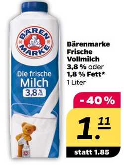 1l Bärenmarke Frische Vollmilch