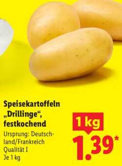 1kg Speisekartoffeln "Drillinge", festkochend