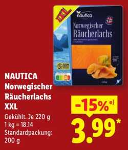 220g NAUTICA Norwegischer Räucherlachs XXL