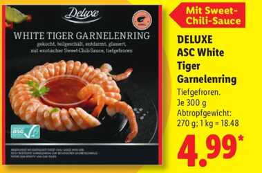 300g DELUXE ASC White Tiger Garnelenring mit Sweet-Chili-Sauce