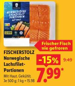 500g Norwegische Lachsfilet-Portionen