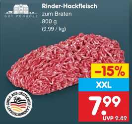 800g Rinder-Hackfleisch zum Braten