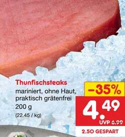 200g Thunfischsteaks, mariniert, ohne Haut, praktisch grätenfrei