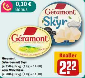 150g Géramont Scheiben mit Skyr