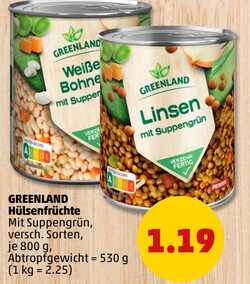 800g GREENLAND Linsen, Weiße Bohnen