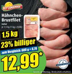 1,5kg Gut Langenhof Hähnchen-Brustfilet