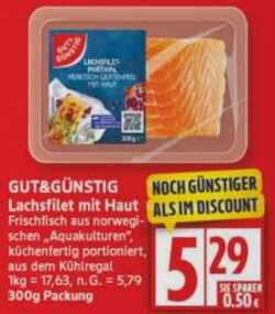300g Gut & Günstig Lachsfilet mit Haut