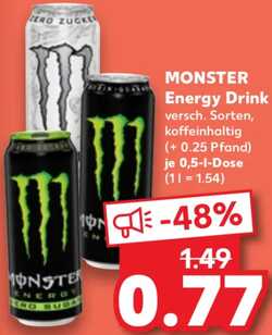 500ml Monster Energy Drink Zero Sugar