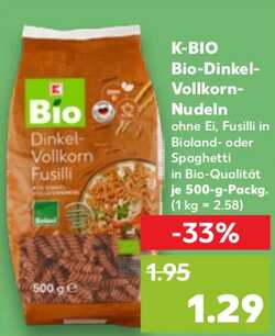 500g K-Bio Dinkel-Vollkorn-Fusilli