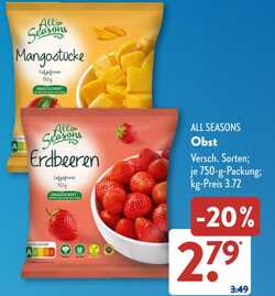750g ALL SEASONS Obst tiefgefroren