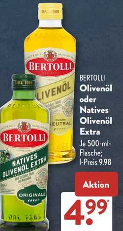500ml Bertolli Olivenöl oder Natives Olivenöl Extra