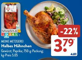750g Halbes Hähnchen