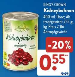255g King's Crown Kidneybohnen