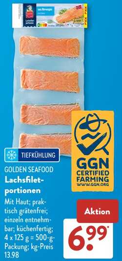 4x 125g Golden Seafood Lachsfiletportionen