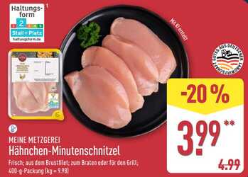 400g Hähnchen-Minutenschnitzel