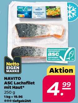 250g NAVITO ASC Lachsfilet mit Haut