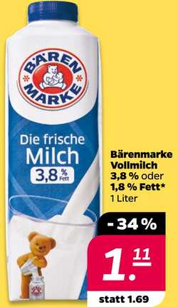 1l Bärenmarke Vollmilch