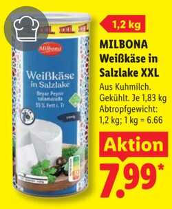1,2kg MILBONA Weißkäse in Salzlake XXL