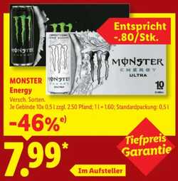 10x 500ml Monster Energy Drink Ultra Zero
