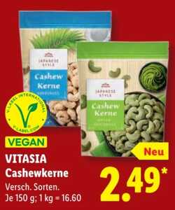 150g VITASIA Cashewkerne