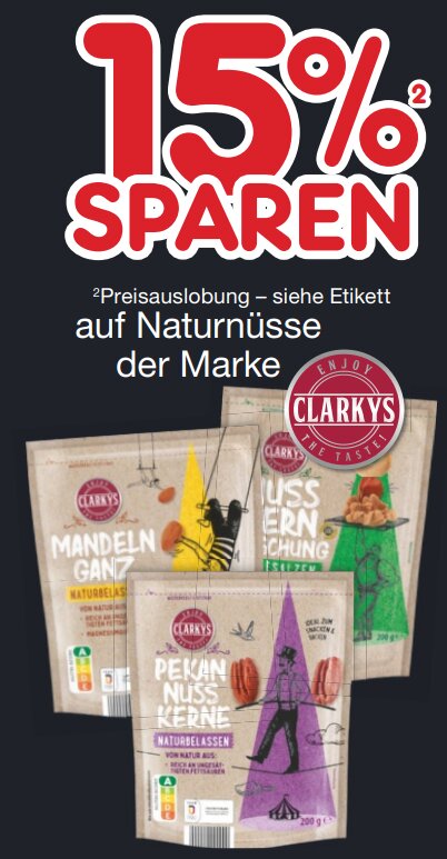 15% Rabatt auf Clarkys Naturnüsse