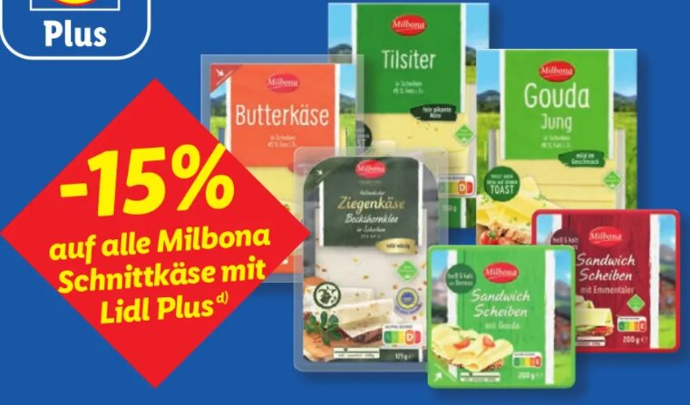 Milbona Schnittkäse Rabatt