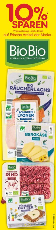 10% Rabatt auf BioBio Frischeartikel