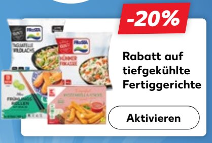 20% Rabatt auf Tiefkühl-Fertiggerichte