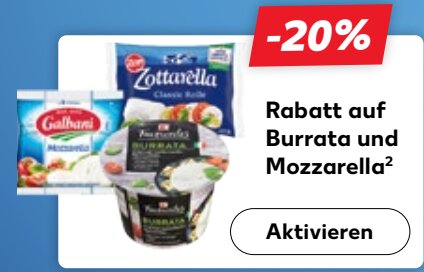 20% Rabatt auf Burrata & Mozzarella