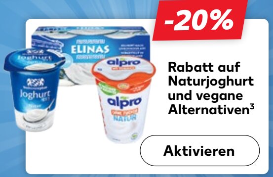 20% Rabatt auf Naturjoghurt